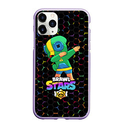 Чехол iPhone 11 Pro матовый Brawl Stars Leon, Dab, цвет: 3D-светло-сиреневый