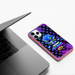 Чехол iPhone 11 Pro матовый Brawl Stars LEON, цвет: 3D-малиновый — фото 2