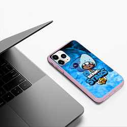 Чехол iPhone 11 Pro матовый Brawl Stars LEON SHARK, цвет: 3D-розовый — фото 2