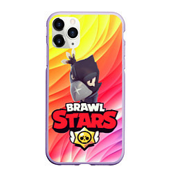 Чехол iPhone 11 Pro матовый Brawl Stars - Crow, цвет: 3D-светло-сиреневый