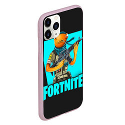 Чехол iPhone 11 Pro матовый Fortnite, цвет: 3D-розовый — фото 2