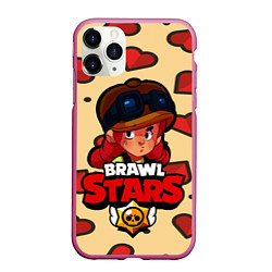 Чехол iPhone 11 Pro матовый Brawl Stars - Jessie, цвет: 3D-малиновый