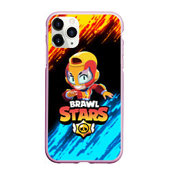 Чехол iPhone 11 Pro матовый BRAWL STARS MAX, цвет: 3D-розовый