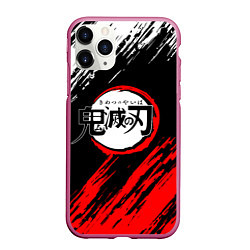 Чехол iPhone 11 Pro матовый KIMETSU NO YAIBA, цвет: 3D-малиновый