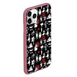 Чехол iPhone 11 Pro матовый Banksy, цвет: 3D-малиновый — фото 2