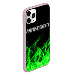 Чехол iPhone 11 Pro матовый MINECRAFT FIRE, цвет: 3D-розовый — фото 2