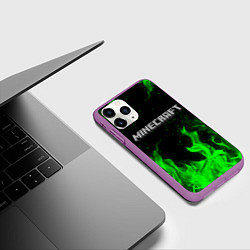 Чехол iPhone 11 Pro матовый MINECRAFT, цвет: 3D-фиолетовый — фото 2