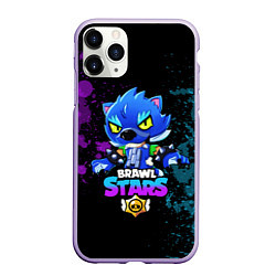 Чехол iPhone 11 Pro матовый Brawl Stars LEON, цвет: 3D-светло-сиреневый