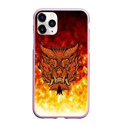 Чехол iPhone 11 Pro матовый Дракон, цвет: 3D-розовый