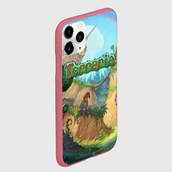 Чехол iPhone 11 Pro матовый Terraria, цвет: 3D-малиновый — фото 2