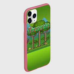 Чехол iPhone 11 Pro матовый Terraria, цвет: 3D-малиновый — фото 2
