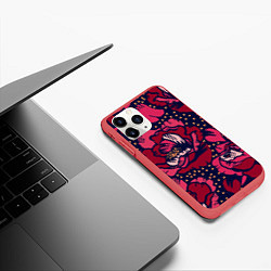 Чехол iPhone 11 Pro матовый Цветы, цвет: 3D-красный — фото 2