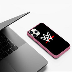 Чехол iPhone 11 Pro матовый WWE, цвет: 3D-малиновый — фото 2