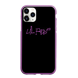 Чехол iPhone 11 Pro матовый LIL PEEP НА СПИНЕ, цвет: 3D-фиолетовый