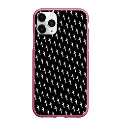 Чехол iPhone 11 Pro матовый LiL PEEP Pattern, цвет: 3D-малиновый