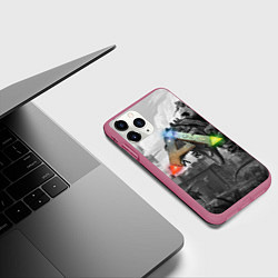 Чехол iPhone 11 Pro матовый Ark Survival Evolved, цвет: 3D-малиновый — фото 2