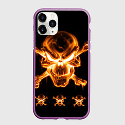 Чехол iPhone 11 Pro матовый Черепа, цвет: 3D-фиолетовый
