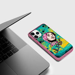Чехол iPhone 11 Pro матовый Lil Peep, цвет: 3D-малиновый — фото 2