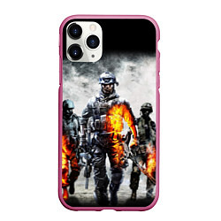 Чехол iPhone 11 Pro матовый Battlefield, цвет: 3D-малиновый