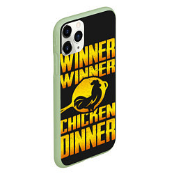 Чехол iPhone 11 Pro матовый Winner Chicken Dinner, цвет: 3D-салатовый — фото 2