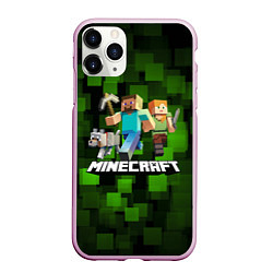 Чехол iPhone 11 Pro матовый Minecraft Майнкрафт, цвет: 3D-розовый