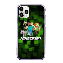 Чехол iPhone 11 Pro матовый Minecraft Майнкрафт, цвет: 3D-светло-сиреневый