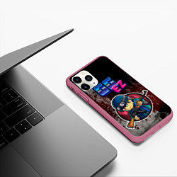 Чехол iPhone 11 Pro матовый GGEZ, цвет: 3D-малиновый — фото 2