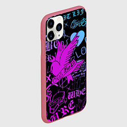 Чехол iPhone 11 Pro матовый LIL PEEP, цвет: 3D-малиновый — фото 2
