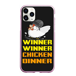 Чехол iPhone 11 Pro матовый Winner Chicken Dinner, цвет: 3D-розовый