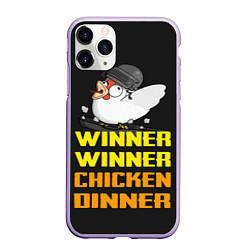 Чехол iPhone 11 Pro матовый Winner Chicken Dinner, цвет: 3D-светло-сиреневый