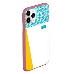 Чехол iPhone 11 Pro матовый Казахстан Форма, цвет: 3D-малиновый — фото 2