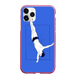 Чехол iPhone 11 Pro матовый Dive, цвет: 3D-малиновый