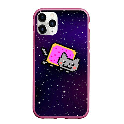 Чехол iPhone 11 Pro матовый Nyan Cat, цвет: 3D-малиновый