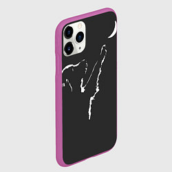 Чехол iPhone 11 Pro матовый Лунопёс, цвет: 3D-фиолетовый — фото 2