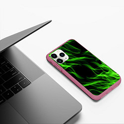 Чехол iPhone 11 Pro матовый TOXIC FLAME, цвет: 3D-малиновый — фото 2