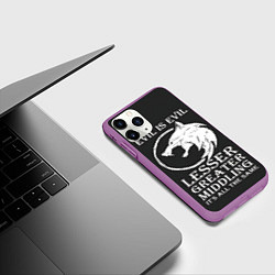 Чехол iPhone 11 Pro матовый The Witcher, цвет: 3D-фиолетовый — фото 2