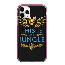 Чехол iPhone 11 Pro матовый This is my Jungle, цвет: 3D-малиновый