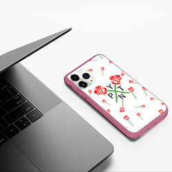 Чехол iPhone 11 Pro матовый Payton Moormeier: White Style, цвет: 3D-малиновый — фото 2