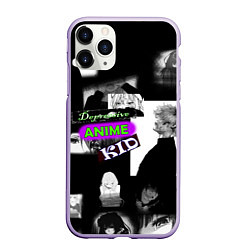 Чехол iPhone 11 Pro матовый Depressive anime kid