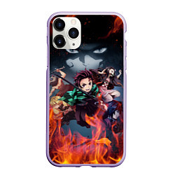 Чехол iPhone 11 Pro матовый KIMETSU NO YAIBA, цвет: 3D-светло-сиреневый