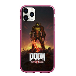 Чехол iPhone 11 Pro матовый DOOM ETERNAL, цвет: 3D-малиновый