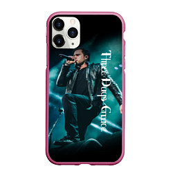 Чехол iPhone 11 Pro матовый Three Days Grace, цвет: 3D-малиновый