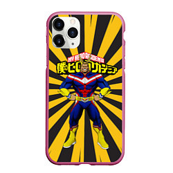 Чехол iPhone 11 Pro матовый MY HERO ACADEMIA желтые полосы