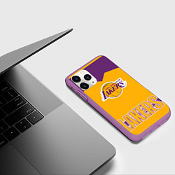 Чехол iPhone 11 Pro матовый Los Angeles Lakers, цвет: 3D-фиолетовый — фото 2