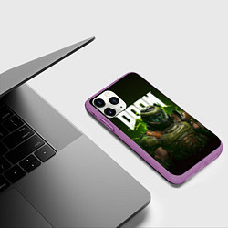Чехол iPhone 11 Pro матовый Doom Eternal, цвет: 3D-фиолетовый — фото 2