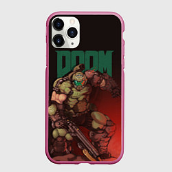 Чехол iPhone 11 Pro матовый Doom, цвет: 3D-малиновый