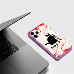 Чехол iPhone 11 Pro матовый What cat, цвет: 3D-фиолетовый — фото 2