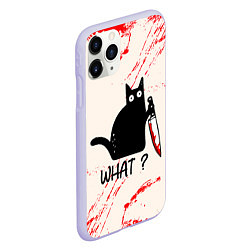 Чехол iPhone 11 Pro матовый What cat, цвет: 3D-светло-сиреневый — фото 2