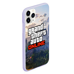 Чехол iPhone 11 Pro матовый GTA ONLINE, цвет: 3D-светло-сиреневый — фото 2