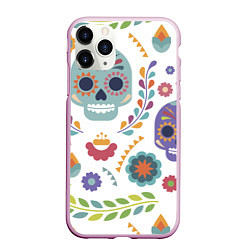 Чехол iPhone 11 Pro матовый Мексиканские мотивы, цвет: 3D-розовый